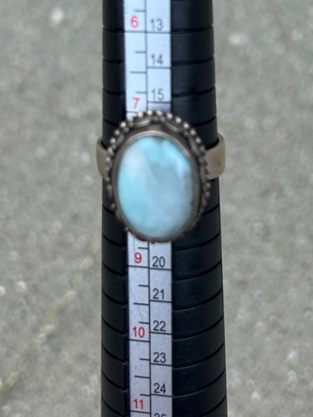 Vintage Sterling Silver Larimar Statement Ring